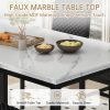 product-fancy-b5118eae-bbb5-4433-83da-11aed2e584b1 Dining Table Set For 4, Faux Marble Small Dining Room Table Set For 4, Modern Upholstered PU Leather Chairs