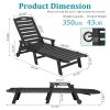 product-fancy-b5177d6c-fb83-4056-a8e6-5abde5d9d6c3 2pcs HDPE Wood Grain Outdoor Chaise Lounge Chairs, 78" All-Weather Patio Poolside Loungers with Wheels & Cup Holders, 5-Position Adjustable Recliners for Backyard & Summer Relaxation