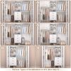 product-fancy-b5259ae1-df78-460f-9964-9da173245cca Closet System with Drawer - 8ft Wood Closet Organizer System with 3 Hanging Rods And Shelving Tower, 96" Walk In Closet Organizer Wardrobe, Heavy Duty Garment Rack Clothes Rack