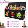 product-fancy-b528c020-4ece-4153-bdab-8a1a92264458 Extra Large Box, Collapsible Sturdy Storage Organizer With Lids, Dinosaur Box For 14+ Boys Girls, Chest Bin Baskets For Living Room, Playroom, Bedroom, Nursery, Black