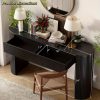 product-fancy-b5360fd9-04c0-48c5-99e6-68f04c56aa78 63"/55 Inch Console Table with 2 Drawers, Fluted Entryway Tables with Storage, Sofa Table Behind The Couch, Hallway Tables, Mid-Century Modern Foyer Table for Entryway, Hallway, Living Room, Walnut/Black/Natural White