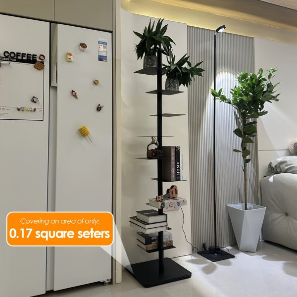 product-fancy-b557a296-5abc-469d-821b-dfddc2834d0b Spine Bookshelf | 9-layer Stylish Metal Bookshelf | Vertical Standing Book Tower | Study Bookshelf | Decorative Storage Rack for Decoration, Books, Storage, Bookcase, Small Plants