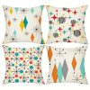 Set Of 4, Modern Geometric Throw Pillow Covers, Boho Abstract Pattern Cushion Covers, Chic Polka Dot Classic Art Home Decor Pillowcases, 18*18inch, for Farmhouse, Living Room, Bedroom, Sofa, Porch, Patio, Outdoor, Without Pillow Inserts