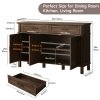 product-fancy-b5d5a77d-075a-42c5-8ffc-a10b03ff6c66 Farmhouse 48 Inch Buffet Cabinet with Storage, 48 Inch Sideboard with 2 Drawers And 3 Doors - Wood Coffee Bar Cabinet with Adjustable Shelves for Kitchen, Dining Room, Living Room