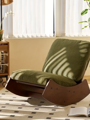 Comfortable Glider Rocking Chair, Upholstery Glider Chair, Accent Chair with Solid Wood Frame, Perfect for Multiple Settings Accent Reading Chair for Bedroom,Living Room