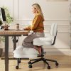product-fancy-b61cbcef-2d7e-418c-9e95-ddaa4530b504 DURAYLOLY Ergonomic Cross Legged Chair, 360° Swivel Meditation Chair with Wheels, Height Adjustable Seat, Strong Lumbar Support, Home Office Furniture, Teddy Fabric