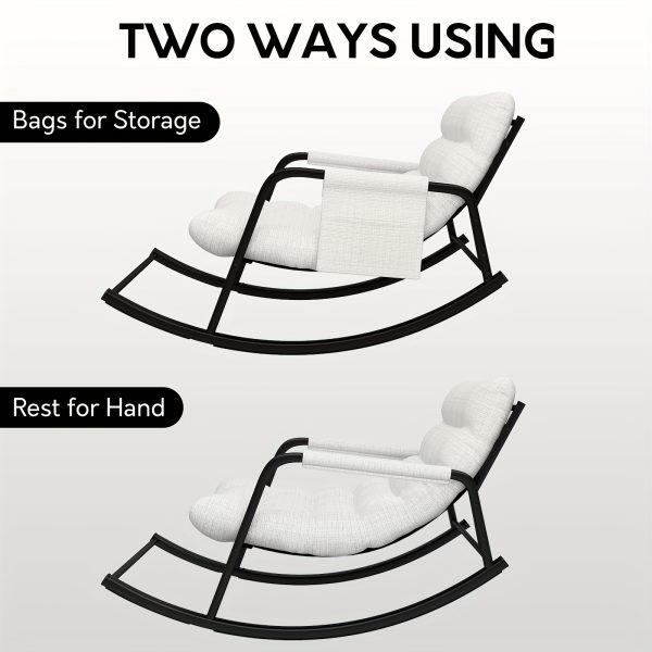 product-fancy-b61f5c27-d5c5-486b-8c01-89d3f60e0145 Outdoor & Indoor Oversized Rocking Chairs, Modern Metal Lounge Rocking Chair with Thick Cushions, High Back Rocker Chair for Living Room, Patio, Porch, Garden, Backyard
