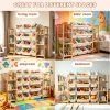product-fancy-b63fb0f6-aea2-41eb-8c01-e43e927148e8 Storage Organizer with 6 Shelves And 12 Bins, 52.3 Inch Wide Kids Bookshelf And Organizer, Wooden Bookcase with Storage Bins for Playroom, Bedroom, Nursery And Room Decor