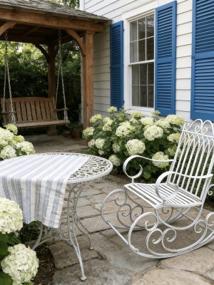 [Iron Rocking Chair] Outdoor Garden Single Wrought Iron Rocking Chair - Durable Iron Frame, Patio Rocking Chair, Comfortable Reading Chair, Cross-back Design, Suitable For Gardens, Lawns, Or Outdoor Use, Garden Seating, Outdoor Furniture