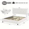 product-fancy-b6636a6f-8745-4197-b88b-60c2d53c46ae Modern Upholstered Bed Frame with 4 Storage Drawers, Platform Bed Frame with Button Tufted Headboard, Solid Wooden Slat Support