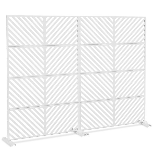 Outdoor Privacy Screen | Freestanding Rustproof Iron Fence Panel For Patio, Garden, Balcony, Ac Unit Cover, Trash Can, Modern Decorative Divider By Mophoto
