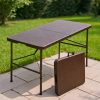 product-fancy-b78bf2a9-9d1c-400d-a6fd-6bddcb1f644c 6FT Folding Table, 6 Foot Folding Table Heavy Duty, Portable Plastic Folding Table with Handle, Fold in Half Table for Indoor Outdoor Use, Fold Up Table for Camping Dining Party Picnic Events