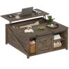 product-fancy-b79460db-5330-4305-bd20-d3618b00fc7b Lift Top Coffee Table with Storage, Square Wood Coffee Tables with Large Hidden Storage Compartment and Adjustable Shelves, Multi-Function Farmhouse Coffee Table for Living Room, Bedroom and Home Office