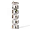 product-fancy-b7a44018-a744-47da-bcc0-54e1c67f0637 3/4/5 Tier Rotating Bookshelf, 360° Spinning Bookcase for Small Spaces, Vertical Corner Storage Organizer Display Rack for Bedroom Living Room, White