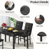 product-fancy-b7e4f6b8-fd44-42cd-9aff-b366f1a4743c LAMERGE 5pcs Of Dining Table Set, Dining Room Table Set Can Be Used By 4 People, Kitchen Table Set, 1 Artificial Anti-marble Pattern Table And 4 Metal Legs Chairs, Suitable for Living Room, Dining Room, Kitchen Furniture