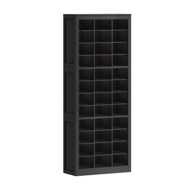 product-fancy-b807ed35-2900-4cd5-af99-988dcf79e4b2 Shoe Storage Unit, Accommodates 36 Pairs, Freestanding Closet Organizer, 8.8-Inch Wide Wooden Shoe Organizer, 12-Tier Vertical Shoe Rack for Entryway And Bedroom, in White And Greige