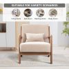 product-fancy-b8243579-b5ab-4cd9-be17-d2ccb2decaec Mid-Century Modern Upholstered Accent Chair with Solid Wood Frame & Extra Pillow, Linen Lounge Reading Armchair for Game & Recreation Room Furniture