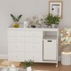 product-fancy-b84e63e9-181b-406e-842c-176ccb7e171e Baby Changing Dresser, 8-Drawer Baby Dresser with Changing Table Top, Easy to Assemble, Mobile Utility Cart with Wheels for NurseryDiaper Changing Station, Mobile Dresser for Nursery, White