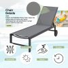 product-fancy-b85c4ad8-75ed-4ad4-bf9c-4ea08a4aa908 2pcs Aluminum Chaise Lounge Chairs with Wheels Outdoor Adjustable Recliner Five-Position and Full Flat All Weather for Patio, Beach, Yard, Pool