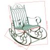 [Iron Rocking Chair] Outdoor Garden Single Wrought Iron Rocking Chair - Durable Iron Frame, Patio Rocking Chair, Comfortable Reading Chair, Cross-back Design, Suitable For Gardens, Lawns, Or Outdoor Use, Garden Seating, Outdoor Furniture