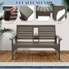 product-fancy-b8eb20d6-30c6-4306-9ee2-acec63d0b2cc HDPE All Weather Outdoor Patio Bench Furniture With Cup Holders, 2-3 Persons Garden Bench With 700 Lbs Weight Capacity, Patio Benches For Outdoors, Garden, Porch, Backyard And Park