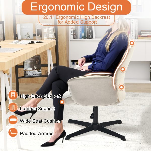 product-fancy-b90bab8f-18dd-4dca-8bb0-205947d561db Homy Casa Beige Upholstered Chenille Dining Chair, Side Chair, Swivel Adjustable Height Accent Chair Featuring Padded Arms And Iron Legs, Modern Design Suitable for Cafe, Kitchen, Dining Room, Available in Single Piece Or Sets of 2 Or 4