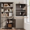 product-fancy-b91eea8f-714f-4231-acd5-1fcd92c3bab6 Farmhouse Bookcases with Doors And Drawer, 6 Shelf Display Storage Shelves 70 in Tall Bookshelf for Home Office