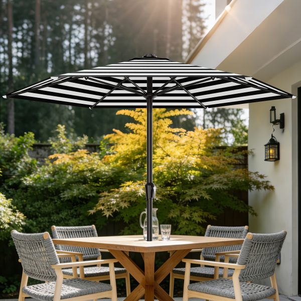 product-fancy-b937f210-de3c-4aa7-88f6-e8114746dd3a 9FT Outdoor Patio Umbrella, Market Table Umbrella with Crank & 6 Sturdy Ribs, UV Protection Windproof, Pool Umbrella Perfect for Deck, Backyard, Lawn And Garden