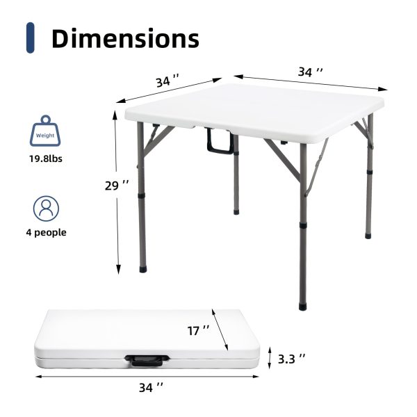 product-fancy-b987ca0e-4f78-4a92-a6a1-7302d8afb0bf 6FT Folding Table, 6 Foot Folding Table Heavy Duty, Portable Plastic Folding Table with Handle, Fold in Half Table for Indoor Outdoor Use, Fold Up Table for Camping Dining Party Picnic Events