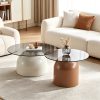 product-fancy-b9a88c90-862e-4b03-a162-5a6e8b420281 Nesting Coffee Table Set Of 2, Small Coffee Table for Small Spaces Apartment, Round Glass Coffee Table Set, Modern Space Saving Center Table for Living Room Balcony Office