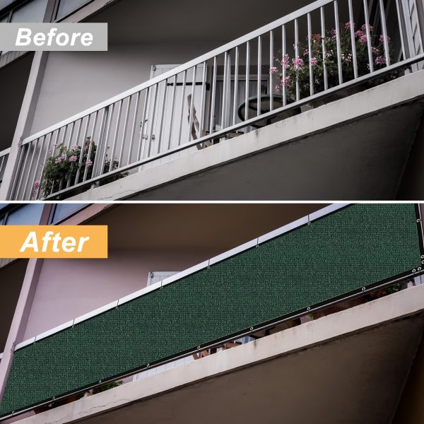 product-fancy-b9b601b0-323b-4e75-ba85-b3d9010332d4 Dark Green Privacy Screen for Balconies, Designed to Shield Against And Sun, Featuring Eyelets for Easy Installation. Ideal for Decks, Patios, Backyards, Pools, And Porches (1pc)