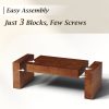 product-fancy-ba0088b4-9441-44d0-a3ff-b2201f536be0 Modern Burl Wood Finish Coffee Table Suitable for Living Spaces, Minimalist Rectangular Center Table with Brushed Block Legs & Density Board Top, Sturdy /Outdoor Furniture for, Balcony, Entryway - Assembly