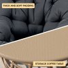 3pcs Outdoor Patio Furniture Set with 360° Swivel Chairs & Coffee Table - Wicker Conversation Set Suitable for Porch, Backyard,, Deck - Cushioned Seating, Wicker Chairs and Table for Poolside, Balcony, or Terrace
