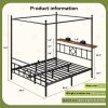 product-fancy-ba4887b7-50ab-4b85-b88b-1214e9abcd5b Queen/full/twin Size Bed Frame with Storage Headboard, Detachable MetalPlatform Bed with Under-Bed Storage, Sturdy Bed Frame with Shelves, No Box Spring Needed White/black