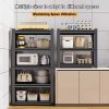 product-fancy-ba4d6263-1230-4957-b449-5927777fbab3 5-Tier Heavy-Duty Adjustable Kitchen Storage Shelf with Modular Shelving System & -Standing Suitable for Kitchen Organizers, Garage Tools, Microwave Stand, Baker's Rack, Utility Shelves - Assembly, Space-Saving Unit