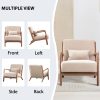 product-fancy-ba849c9c-1af7-4ed1-9f4f-4e270ab2aad2 Mid-Century Modern Upholstered Accent Chair with Solid Wood Frame & Extra Pillow, Linen Lounge Reading Armchair for Game & Recreation Room Furniture