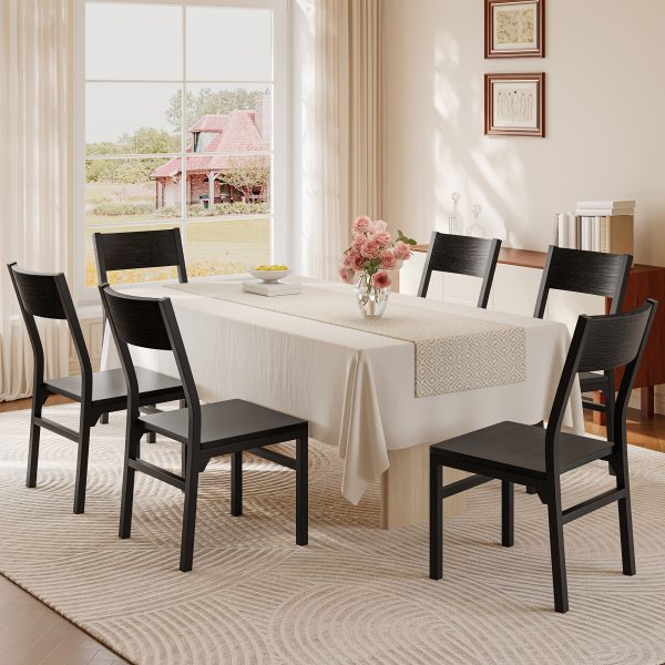 product-fancy-ba8df77e-f4dd-4859-be0a-51d6b5c599e8 Dining Chairs Set Of 6, Modern Kitchen Chairs With Backrest, MDF Board And Metal Legs, Dinner Chairs For Dining Room, Kitchen And Living Room, Espresso/Black/Rustic Brown/Walnut Optional.