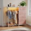 product-fancy-bab7a395-8132-4311-912c-7ab3c530727f Dresser with LED Lights And Charging Station for Bedroom - 6-Drawer Fabric Storage Dresser with Hanging Rack, Sturdy Wooden Top, Stable Anti-Tip Design, Perfect for Modern Homes & Apartments