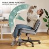 product-fancy-baf3bc40-d72a-48a1-a18b-f6fb6db9d035 27" W Criss Cross Chair With Wheels, Cross Legged Office Chair, Comfy Vanity Chairs With Wheels And Back, Swivel Armless Office Chairs, 2-Layer Cushion, Height Adjustable, Home Office