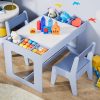 product-fancy-bb099380-393a-47d2-9a49-5cff1ffbb4c2 Set of Table And Chairs for Children, Featuring a 3-In-1 Wooden Activity Desk with a Blackboard, Storage Area, And a Removable Tabletop for Drawing, Reading, Playing, And Crafting, Suitable for Nurseries And Playrooms