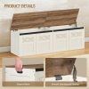 product-fancy-bb13ab83-1d70-43f6-861f-bb4c3cb4e107 59.1-Inch Storage Box with a Large Storage Bench Featuring Two Hinges, Farmhouse-Style Wooden Box Bench, Lift-Top Storage Chest, Wooden Bed-End Bench, Suitable for Entryways And Bedrooms, in a Vintage White Color