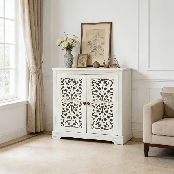 product-fancy-bb690106-28e5-4eaf-bdf7-2165e6267aa9 A Double-Eagle Flower Door Sideboard, Suitable for The Kitchen, Dining Room, Living Room, And Hallway