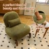 product-fancy-bb739f36-0c3c-465d-b92a-21a9218b8dea Cute Accent Chair with Solid Wood Legs, Velvet Living Room Chair with Soft Cushion, Cozy Bedroom Chair, Comfy Armless Reading Chair for Apartment, Waiting Room, Balcony