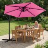 product-fancy-bb8d22e4-5337-46b9-a065-2d88a2dcb64c 10-Foot Cantilever Patio Umbrella Featuring an Infinite Tilt Mechanism, Offset Outdoor Umbrella with a Cross Base, Durable Crank Lift Market Umbrella Suitable for Yards, Gardens, And Decks (Weighted Base Sold Separately)