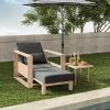 product-fancy-bb92ceea-a3bb-48a0-aa4d-cbf0099bf023 Patio Outdoor Chaise Lounge, Acacia Wood Chaise Lounge Chair with Lumbar Pillow, Adjustable Reclining Poolside Lounge Chair with Thick Padded Cushion, White