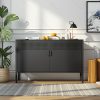 product-fancy-bbb09b0d-f205-445b-8c61-1d389a01e179 Two-Door Metal Storage Cabinet Featuring Adjustable Shelves - A Versatile 2-Tier Accent Cabinet Suitable for Home Office, Kitchen, Or Garage | Industrial Farmhouse Style Steel Cabinets
