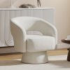 360 Degree Swivel Barrel Chair Modern Velvet Accent Chair Comfy Round Armchair Swivel Accent Chair for Living Room Orange