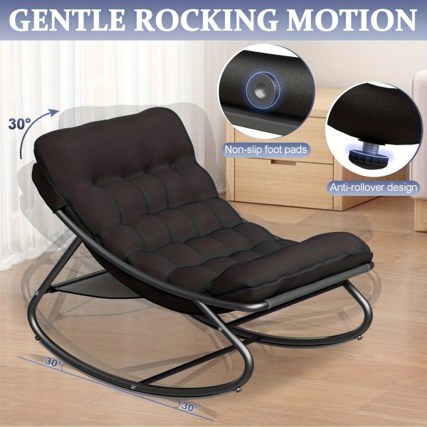 product-fancy-bc7595fb-adae-4bc0-aa4c-dcdc5e6ca15d Oversized Rocking Chair with Cushion • Comfy Egg Glider Rocking Chairs Indoor with Footrest • Outdoor Patio Lounge Chair Rocker Chairs for Living Room Bedroom Balcony Porch