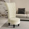 product-fancy-bc819f2d-7336-44c3-bf8e-410222062238 Royal High Back Chair, Velvet Armless Accent Chair with Button-Tufted & Rubberwood Legs, Regal Elegance Throne Chair for Living Room, Dressing Room, Bedroom