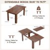 product-fancy-bc977982-164b-45a3-a3be-0ac05fd85c0c 59"-77" Extendable Dining Table, Modern Kitchen Rectangular Table for 6-8, Farmhouse Table with Easy Pull-Out Extension for Family Meals, Space-Saving, Suitable for Kitchen, Living Room, Home